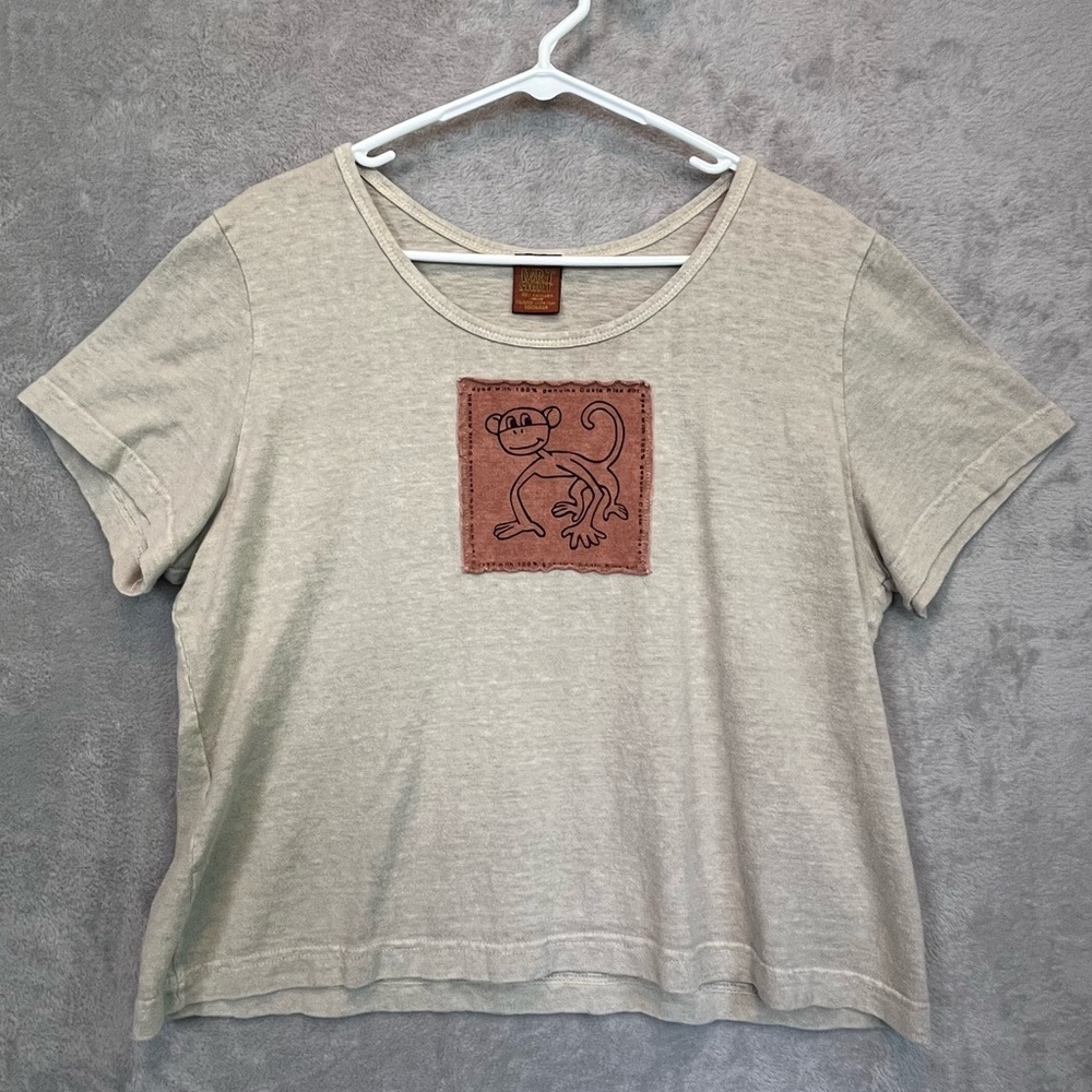 Dirt Shirt 100% Cannabis Hemp Monkey Graphic T-Shirt Sz L Made in Costa Rica Art